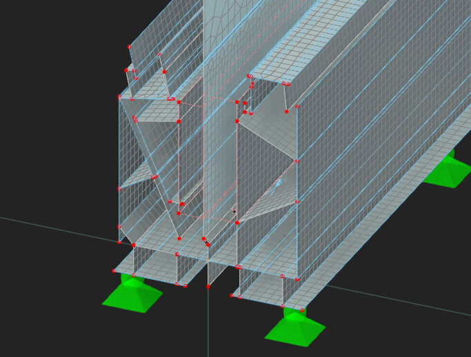 3D FEA structural model of column connections